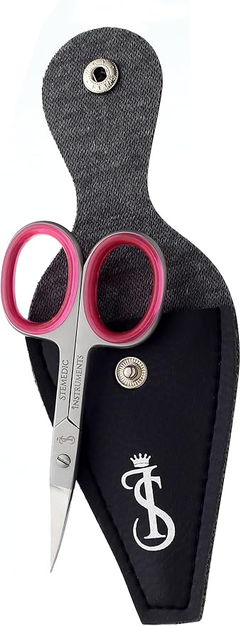 Nail Scissors Curved Eyebrow Scissors for Nail, Cuticle, Eyelashes, Nose Hair, Mustache and Beard - Manicure and Pedicure Small Scissors for Men and Women