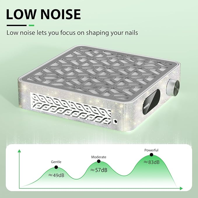 Nail Dust Collector, Powerful Vacuum Fan Vent Dust Collector Extractor Dust Suction Machine for Acrylic Nails Polishing, Nail Salon,Ab Diamond
