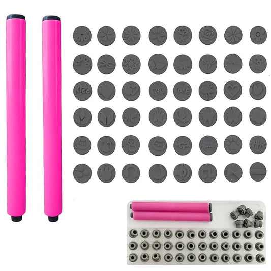 48 Pcs Nail Stamp Pen Set, Nail Art Pens, Quick Nail Art Tools with Different Patterns, Flower Butterfly Rose DIY Nail Stamping Pen Kit, Nail Design Tools for Women (Gray)