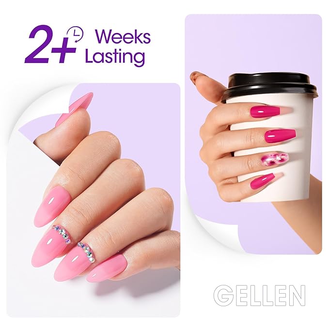 GELLEN Peel Off Base Coat, 18ml Peelable Gel Base Coat for Gel Nail Polish, UV LED Lamp Needed Clear Nail Polish without Soaking for Take off Nail Practice Beginners