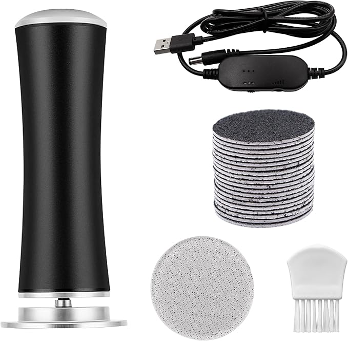 Electric Callus Remover, ELEVEN EVER Foot File Pedicure Tool(Speed Adjustable) with Recyclable Glass Grinder and 20pcs Replacement Sandpaper Disk for Men Women Dead Dry Crack Skin Calluses Black
