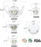 CHENP.HMC Porcelain Tea Cup Set 22-Piece Ceramic Coffee Tea Sets | Cups Saucer - Image 4