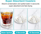 Coasters for Drinks, Kitchen Home Decor Housewarming Gift, Round 4 in - Image 3