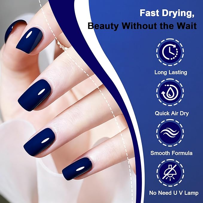 16.5ml Dark Blue Perfume Nail Polish Large Volume Quick Dry Nail Polish, Long Lasting Shine, Fingernail Toenail Nail Art DIY Home Travel Nail Art Gift