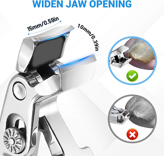 2025 Toenail Clippers for Seniors Thick Toenails, Angled Head Large Toe Nail Clippers for Thick Nails for Men, Heavy Duty Ingrown Toenail Clippers, Long Handle Slanted Nail Clippers Wide Jaw