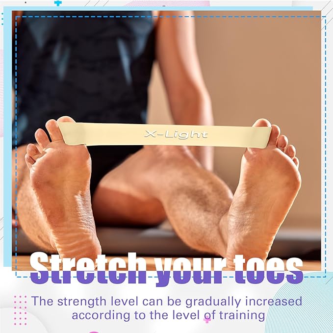 Set of 5 Toe Stretcher Bands for Bunions Correction Foot Big Toe Spacers Resistance Straightener Loop Bands with Carry Bag for Women Men Hallux Valgus Alignment Yoga Exercise (Pastel)