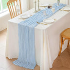 10 Pack Light Blue Cheesecloth Table Runner 22x120 Inch Boho Gauze Table Runner - Image 8