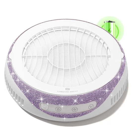 Nail Dust Collector, Cordless Dust Collector Nail Tech, Powerful Vacuum Fan Vent Dust Collector Extractor Dust Suction Machine for Acrylic Nails Polishing, Nail Salon&Home