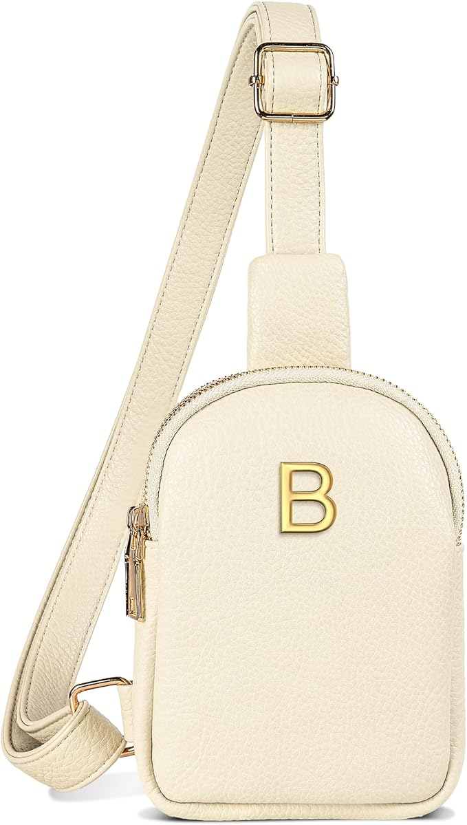 Birthday Gifts for 8 9 10 11 12 13 14 15 16 17 18 19 Year Old Girls, Monogram Crossbody Bags for Women Girls, Mini Lightweight Cross Body Purse, Cute Trendy Travel Fanny Pack with Letter