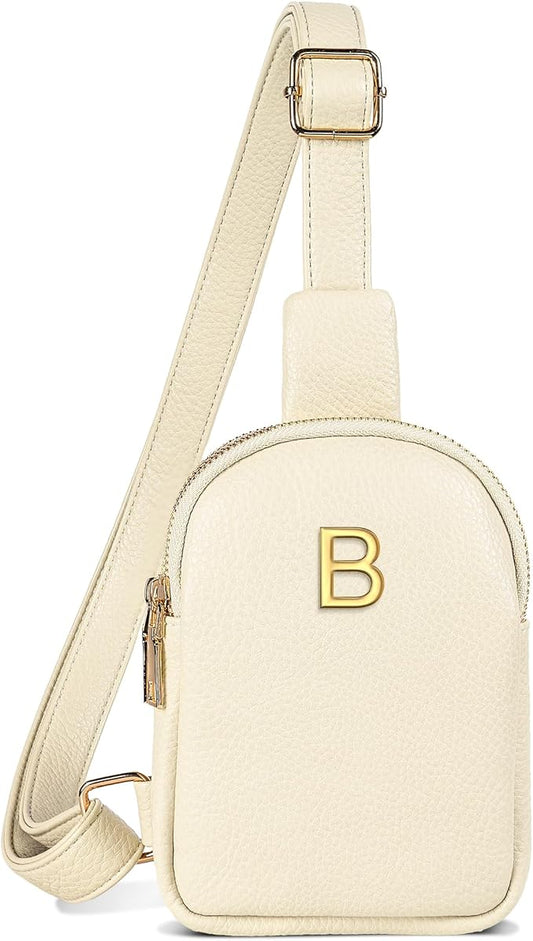 Birthday Gifts for 8 9 10 11 12 13 14 15 16 17 18 19 Year Old Girls, Monogram Crossbody Bags for Women Girls, Mini Lightweight Cross Body Purse, Cute Trendy Travel Fanny Pack with Letter