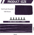 10 Pack Dark Purple Cheesecloth Table Runner 6FT Boho Gauze Fabric Table Runner - Image 2