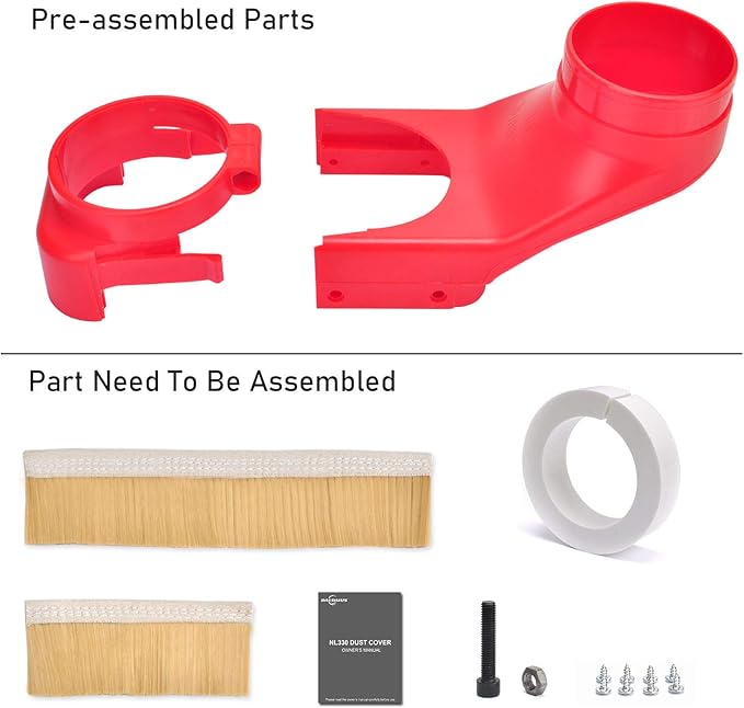 Daedalus NL330 CNC Dust Shoe, 70mm, Red
