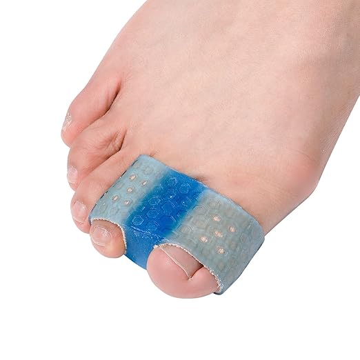 Toe Separator for Women and Men, Bunion Corrector for Big Toe, 4 Pcs Toe Spacer for Bunions, Overlaps, Deformed Toes - Blue Large