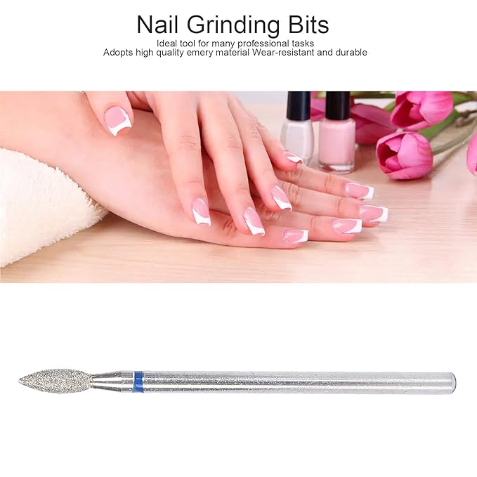 50Pcs Nail Drill Bits Nail Polishing Grind Head, Replacement Accessory Manicure Tool, Nail Drill Bits for Acrylic Gel Nails Cuticle Clean Pedicure(M-2.7mm)
