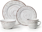 Pfaltzgraff Trellis White 16-Piece Stoneware Dinnerware Set, Service - Image 2