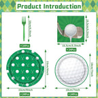 Rakuto Golf Party Decorations 96PCS Plates Napkins Forks Tableware | Golf - Image 2