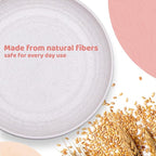 MISS BIG Wheat Straw Dessert Plates Set of 8, 8 Inch, BPA Free, 4 Colors | 8 - Image 4