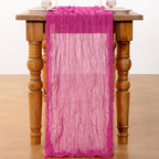 DeZerlor Hot Pink Cheesecloth Table Runners 6 Pack Summer Boho Runners | - Image 3