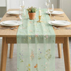 Artoid Mode 3PC Wildflower Floral Sage Green Gauze Embroidery Table Runner 120 - Image 3