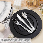 BESTSTAR 100PCS Black Plastic Plates Set | 50 10.25 inch Dinner Plates and 50 - Image 5