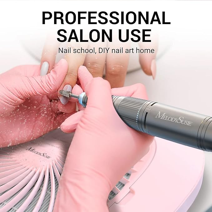 MelodySusie Professional Nail Dust Collector,Spro 4000RPM Vacuum Fan Dust Extractor with Reusable Filter for Nail Techs & Salon