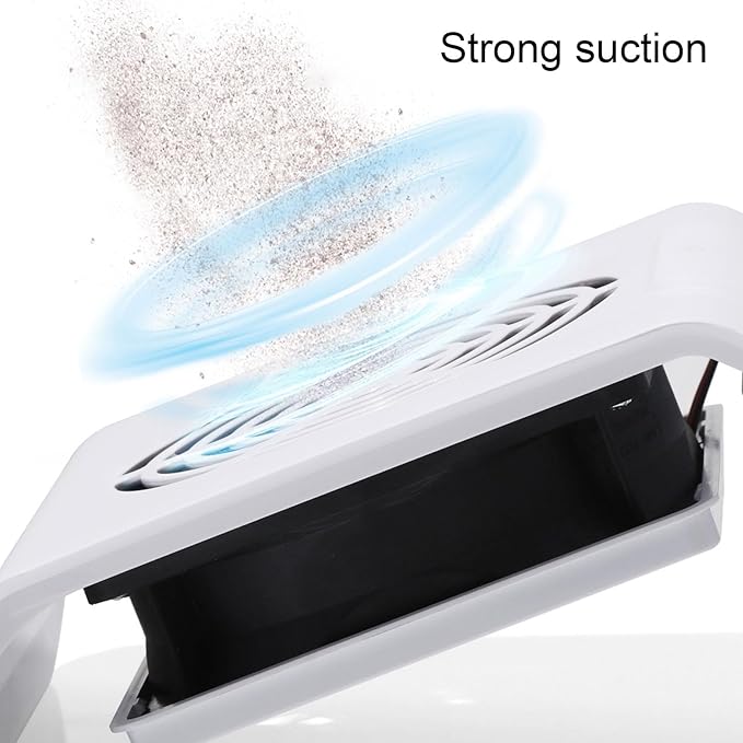 Nail Dust Collector Electric Machine Adjustable Low Noise Suction 80W Vacuum for Salon Studio Nail Vacuum Fan Nail Dust Suction Machine Nail Dust Collector Extractor Nail Art Dust Suction Collector