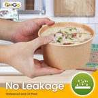 Ginkgo 90 Count 30 oz Extra Large Disposable Paper Bowls | Leak Proof, Heavy - Image 2