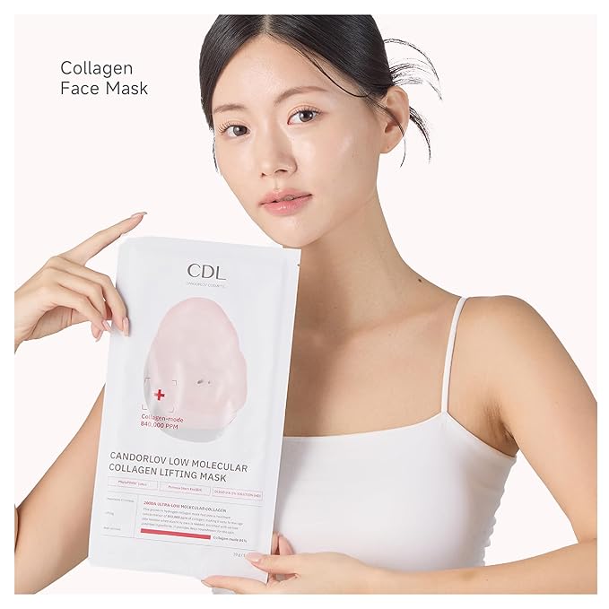 Overnight Collagen Lifting Gel Mask 5 pcs, Korean Face Lifting Deep Hydrogel Mask for Glass Skin, Anti-Aging with PDRN, Hyaluronic Acid for Elasticity, Firmness