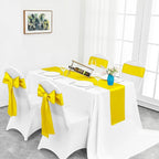 4-Pack Yellow Satin Table Runner 12 x 108 Inch Long Bright and Smooth Silk - Image 5