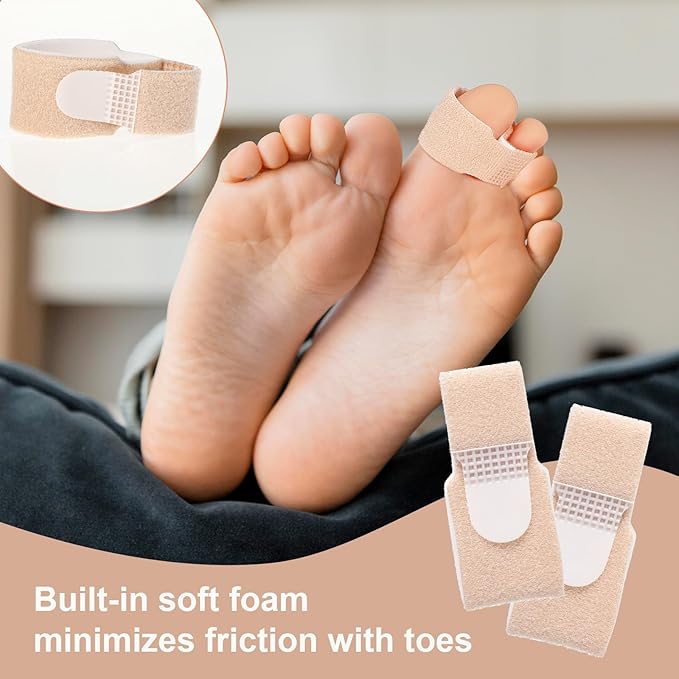 15 Pack Hammer Toe Straightener, Fabric Hammer Toe Corrector for Women & Men Reusable Fabric Buddy Toes Wraps Bandages Protectors for Bent, Curled, Crooked, Claw, Hammers Toes