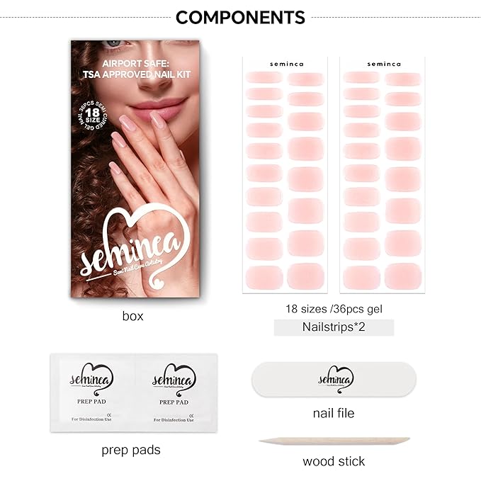 Semi Cured Gel Nail Strips-Salon Quality Semi-Cured Gel Press On Nails Stickers Strengthening Quick DIY Nail Art Manicure Kits for Women at Home 14-Day Wear(Nebula Veil Gradient)