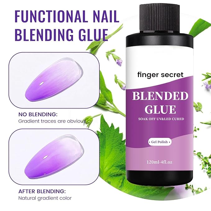 Nail Blending Glue,Clear Gel Nail Polish Thinner Mixing Glue for Blending Modulating Color add Glitter Blend Sequins Nail Designer DIY or Manicure Salon Home 120ml/4floz
