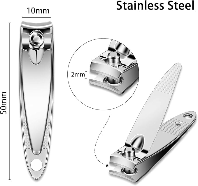 Mudder 28 Pcs Fingernail Nail Clippers Bulk Stainless Steel Toenail Clippers Thick Portable Travel Manicure Kit for Men and Women(Simple Style)