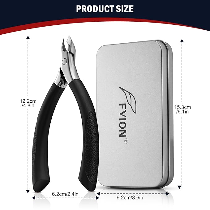 FVION Cuticle Trimmer – Professional Cuticle Nippers, Rubber Coated Handle Manicure Tools – Stainless Steel Cuticle Cutter for Nails (5mm)