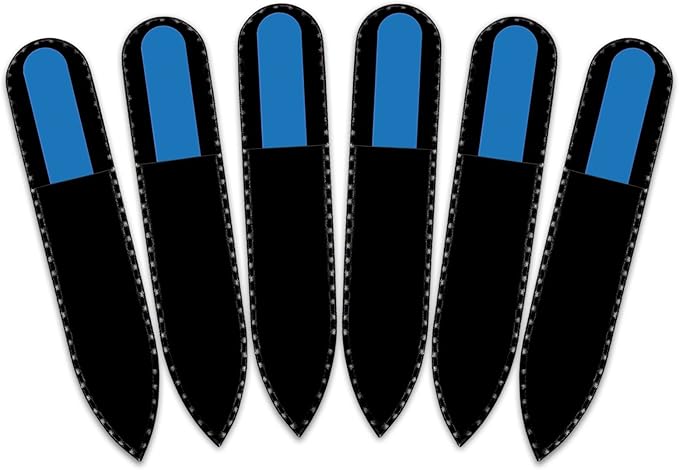 Color Crystal Nail File in Black Pouch - Small/Purse Size - Czech Tempered Glass - Handmade in Czech Republic
