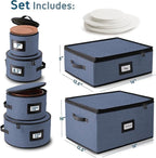 Hearth & Harbor Fine China Storage Containers, 6 Piece Dish Storage Containers - Image 2