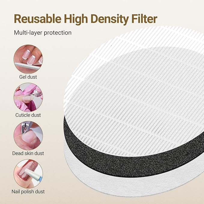 Nail Dust Collector 5000RPM Quiet Vacuum Fan - 30000RPM Nail Drill Electric File with Multiple Professional Grinder Bits(2 in 1 Set),Home & Salon Manicure - Beginners & Pros