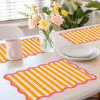 JarThenaAMCS 60 Pcs Stripe Scalloped Paper Placemats Table Mats 11 x 17 Inch - Image 6