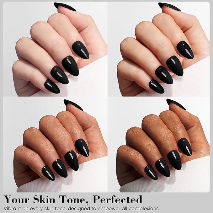 HEMA-Free Black Gel Nail Polish, 18 ML Deep Dark Black Gel Polish, Same Color Same Bottle Soak Off U V Gel Polish Art Design for Women Girl Nail Lovers Gift Salon DIY All Season Gel Manicure