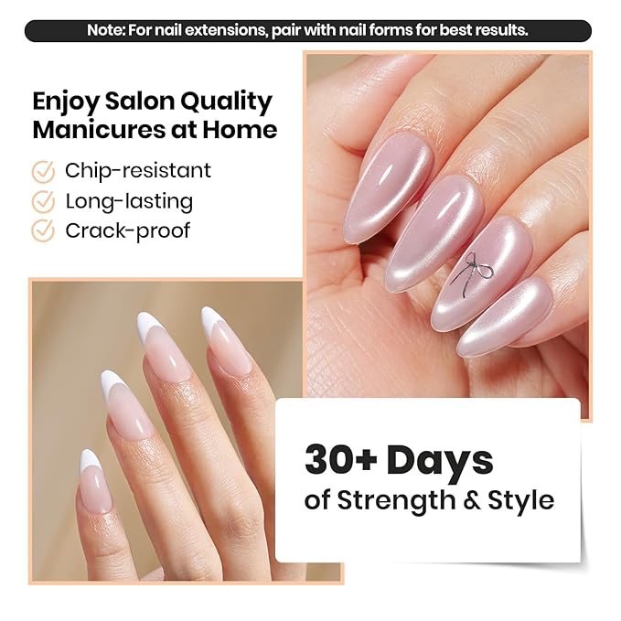 Beetles Builder Gel Set,Vitreous Radiance 4 Colors 8 in 1 Strengthening Apex Building Nail Extension with Base&Top Coat for Beginners DIY Salon at Home,Silver Cat Eye Gel Nail Polish,UV&LED Needed