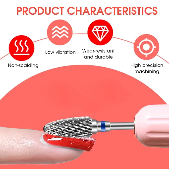 5 Pack 3/32" 5 in 1 Professional Carbide Nail Drill Bits Sets, Tungsten Safety Drill Bits Tech, Cuticle Bit Fast Remove for Manicurist Nail Salon Manicure Pedicure Gel Polishing (5 Shapes)