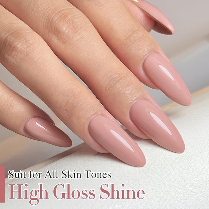 Double Rhythm Gel Polish 15ML Jelly Sheer Pastel Light Milky Color Pearl White Bottle 1 PC 0.5 OZ Full Size Nail Art Salon at Home (Milky Pink-D1116)
