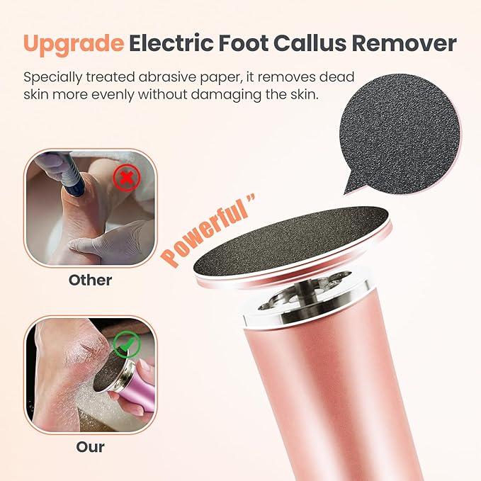 Electric Foot Callus Remover with 36 in 1 Pedicure Kit | Adjustable Speed | Mini Portable | 60 Pcs Sandpaper Discs | Professional Electric Callus Remover for Feet for Dead Skin and Calluses
