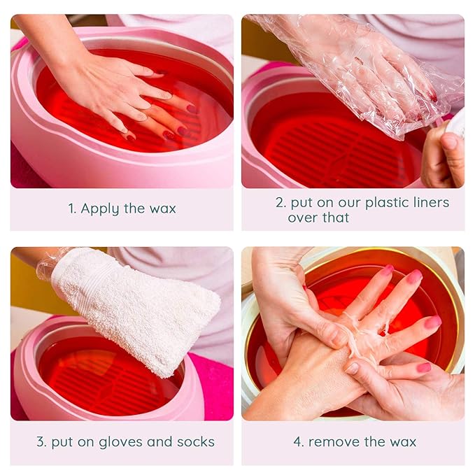 Segbeauty Extra Large Paraffin Wax Liners, 200pcs Plastic Paraffin Wax Mitts Booties Bags for Moisturizing, Paraffin Baths Gloves for Hand, Pedicure Sock Covers for Feet Hot Wax treat-ment