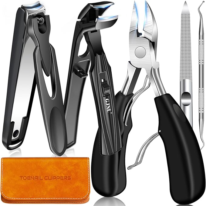 2025 Toenail Clippers for Thick Toenails for Seniors, Angled Head Large Toe Nail Clippers for Men with Wide Jaw Opening, Sharp Heavy Duty Fingernail Clipper Cutter with Catcher Long Handle