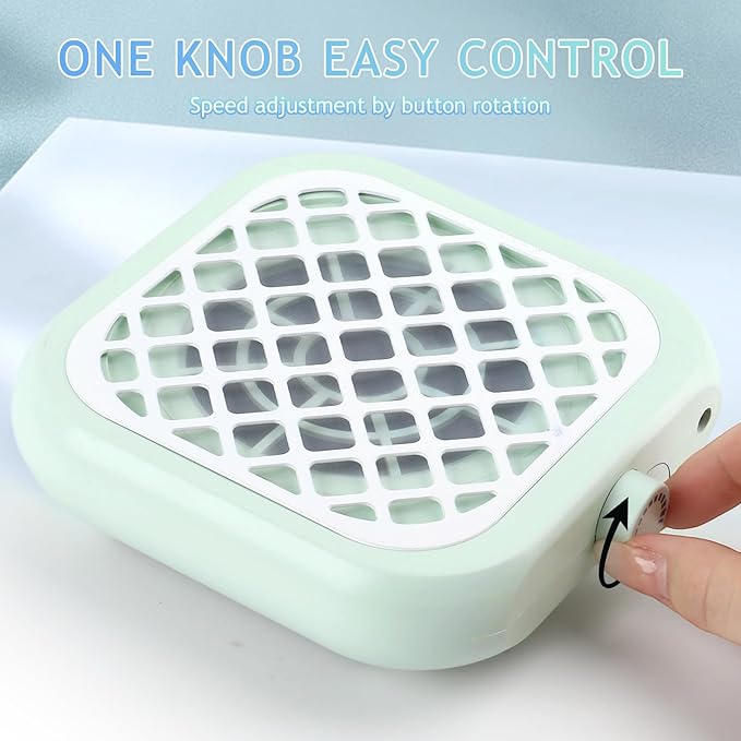 Mini Nail Dust Collector, Compact Nail Vacuum Fan Dust Collector for Beginner with 30PCS Filter Pads, Powerful Dust Suction Machine for Acrylic Nail Polishing Salon Home, Plug-in (Green)