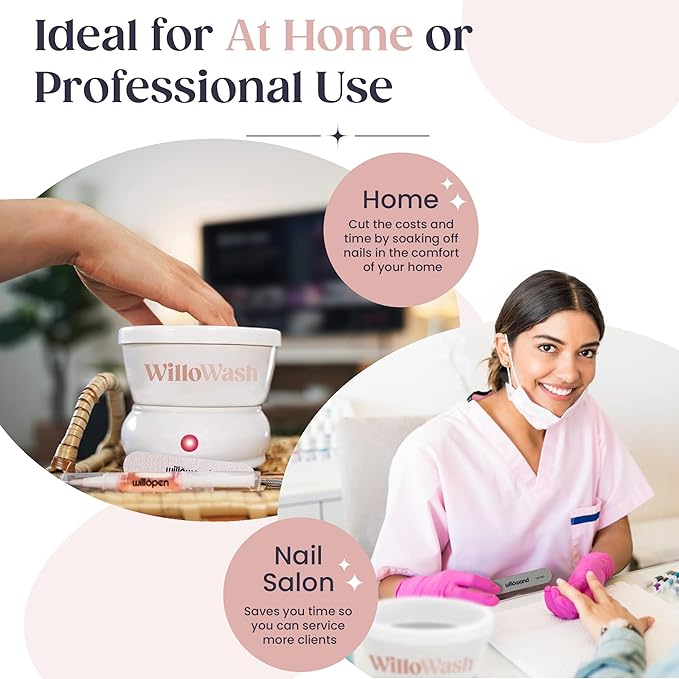 Willowash Electric Nail Soaking Bowl and Willopad Refills Bundle