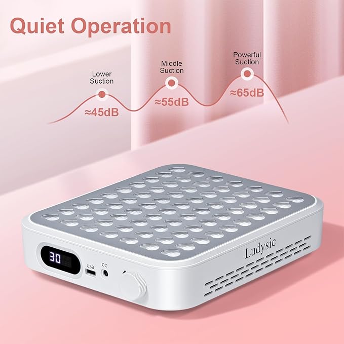 Nail Dust Collector with 2 Reusable Filters,Dust Collector Quiet for Nail Tech Art, Powerful Nail Fan and Dust Collector,Nail Vacuum Cleaner for Salon and Home (White)