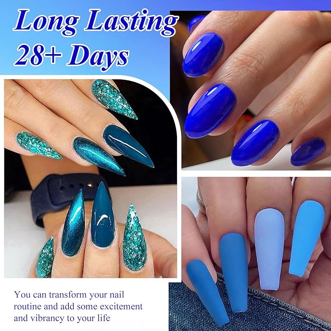 MEET ACROSS 18pcs Gel Nail Polish Set Soak Off UV LED Lamp Gel Nail Polish Kit (SET-11, 18pcs)