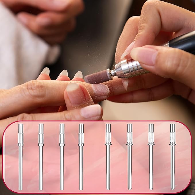 8 PCS Mandrel Bits for Small Sanding Bands, 3.1 Mm Mini Mandrel Nail Drill Bit, Small Sanding Bands Nail Drill Bits for Electric Drills File Machine Manicure Accessory